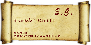Srankó Cirill névjegykártya